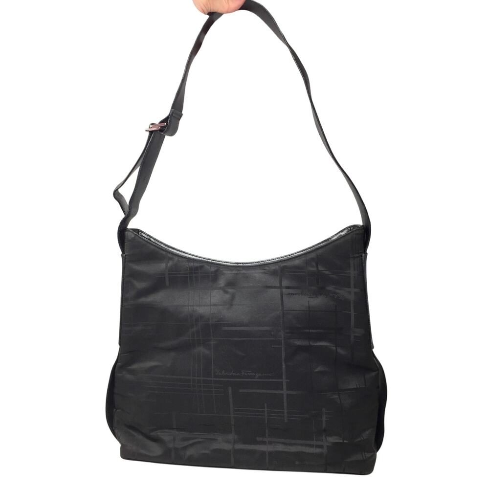 Salvatore Ferragamo Black Nylon Shoulder Bag - Picture 1 of 15